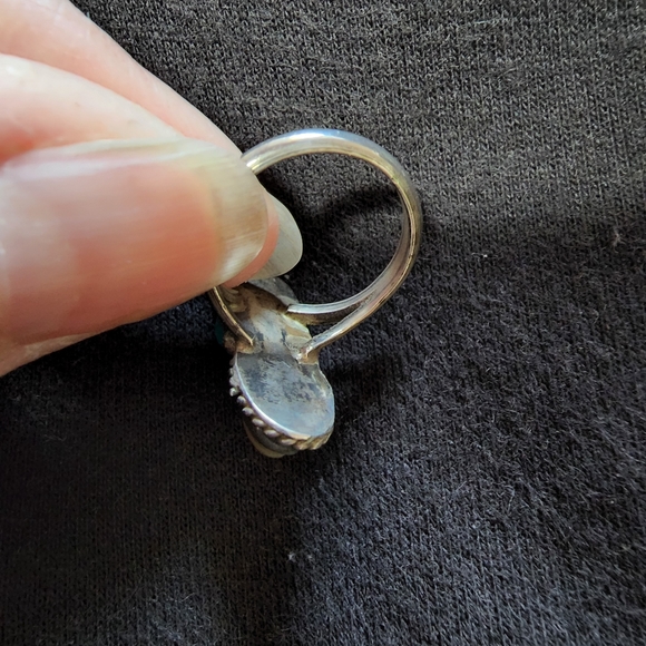 Nice vintage silver turquoise ring - Picture 4 of 8